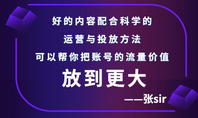 张sir账号流量增长课，告别海王流量，让你的流量更精准-第一资源库