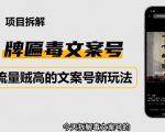 2023抖音快手毒文案新玩法，牌匾文案号，起号快易变现-第一资源库