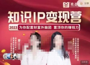 鹿盈盈-知识IP变现实操营，​普通人可复制的知识产品落地实操课，​带你打通知识IP变现底层逻辑-第一资源库