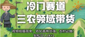 冷门赛道三农领域带货,视频拍摄简单,转化高带货强,农村必做!【揭秘】-第一资源库