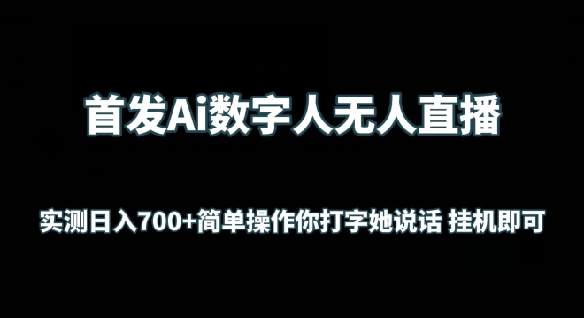 首发Ai数字人无人直播，实测日入700+无脑操作 你打字她说话挂机即可【揭秘】-第一资源库