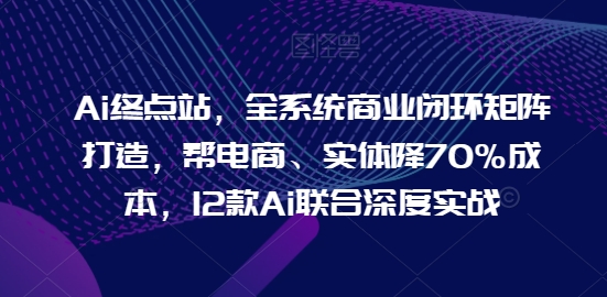 Ai终点站，全系统商业闭环矩阵打造，帮电商、实体降70%成本，12款Ai联合深度实战-第一资源库