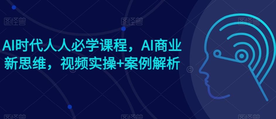 AI时代人人必学课程，AI商业新思维，视频实操+案例解析【赠AI商业爆款案例】-第一资源库