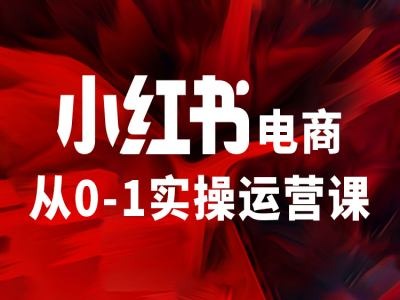 小红书电商从0-1实操运营课，让你从小白到精英-第一资源库