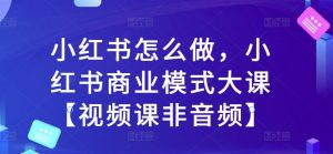 小红书怎么做，小红书商业模式大课【视频课非音频】-第一资源库