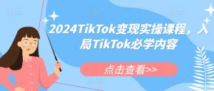 2024TikTok变现实操课程，入局TikTok必学内容-第一资源库
