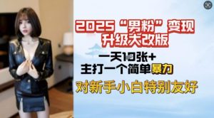 2025男粉变现全新玩法升级,日入上千简简单单,小白可轻松上手-第一资源库