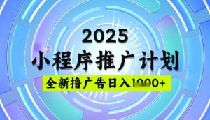2025微信小程序推广计划，撸广告玩法，日均5张，稳定简单【揭秘】-第一资源库