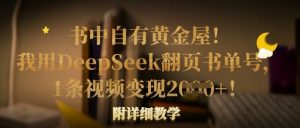 书中自有黄金屋！我用DeepSeek翻页书单号，1条视频变现多张！附详细教学-第一资源库