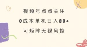 视频号点点关注，0成本单号80+，可矩阵，绿色正规，长期稳定【揭秘】-第一资源库