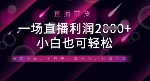 半无人直播带货，一场利润数张，适合所有平台玩法，小白也可轻松-第一资源库