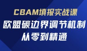 CBAM填报实战课，欧盟碳边界调节机制，从零到精通-第一资源库
