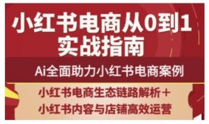 2025小红书电商全链路运营，Ai全面助力小红书电商案例-第一资源库
