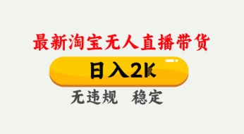 4月最新淘宝无人直播带货，日入数张，不违规不封号，独家技术，操作简单【揭秘】-第一资源库