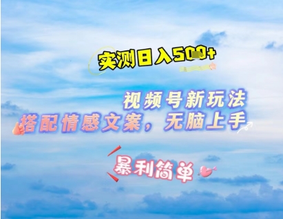 微信视频号最新玩法，表情包搭配情感文案，2分钟一条原创作品，简单好上手，轻松日入几张-第一资源库