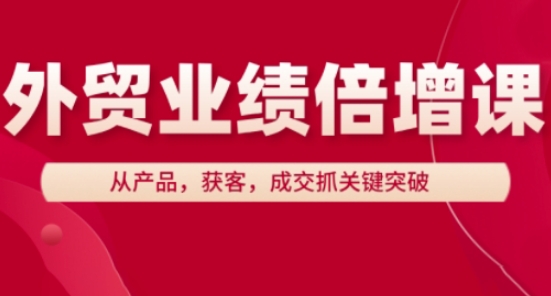 外贸业绩倍增课，从产品，获客，成交抓关键突破-第一资源库
