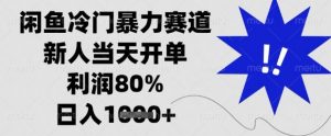 闲鱼冷门暴力赛道，新人当天开单，利润80%，日入1k+【揭秘】-第一资源库