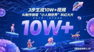 3步生成10W+视频，AI制作微观“小人物世界”科幻大片，条条万赞，1条作品涨粉2.3W-第一资源库