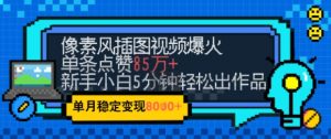 emo忧郁氛围感拉满，像素风视频爆火单条点赞50W，新手小白也能5分钟一条，稳定月入8k+-第一资源库