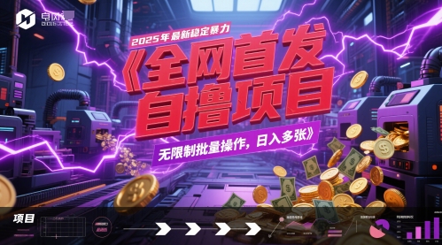 全网首发，2025年最新稳定暴力全自动自撸项目，无限制批量操作，日入多张【揭秘】-第一资源库