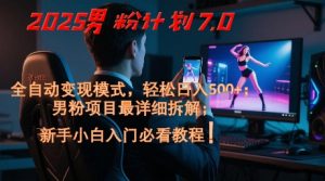 2025男粉计划7.0，全自动变现模式，轻松日入5张+，新手小白必看课程-第一资源库