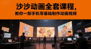 沙沙动画全套课程，教你一部手机零基础制作动画视频-第一资源库