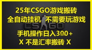 25年CSGO游戏搬砖，全自动运行，不需要玩游戏，手机操作日入3张(不是汇率搬砖)【揭秘】-第一资源库
