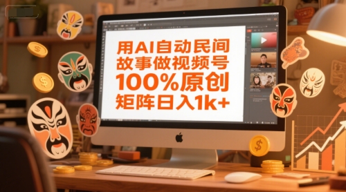 用AI自动民间故事做视频号，100%原创，矩阵日入1k+-第一资源库