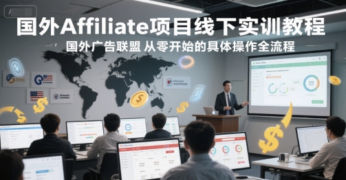 国外Affiliate项目线下实训教程，国外广告联盟从零开始的具体操作全流程-第一资源库