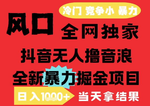 25年6月高爆抖音无人直播最新撸音浪掘金项目，解放双手小白可做，无脑日入1k+，门槛低【揭秘】-第一资源库