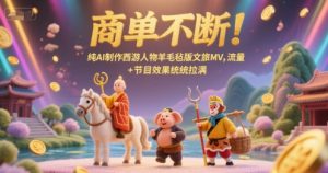 商单不断！纯AI制作西游人物羊毛毡版文旅MV，流量+节目效果统统拉满-第一资源库