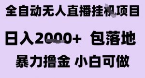 最新全自动抖音无人直播挂G项目，日入2k+ 包落地暴力撸金，小白可做【揭秘】-第一资源库