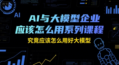 AI与大模型企业应该怎么用系列课程，究竟应该怎么用好大模型-第一资源库