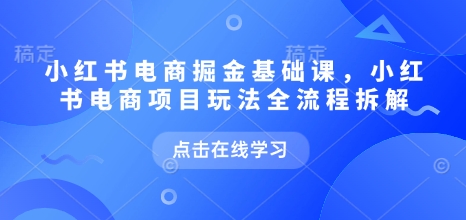 小红书电商掘金课，小红书电商项目玩法全流程拆解（更新7月）-第一资源库
