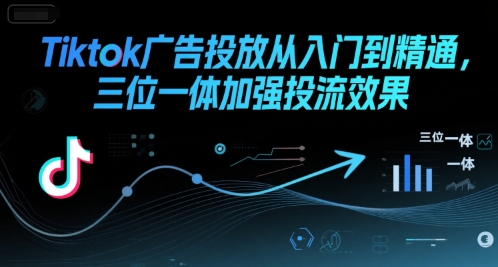 Tiktok广告投放从入门到精通，三位一体加强投流效果-第一资源库