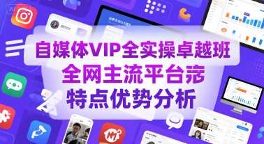 自媒体VIP全实操卓越班，全网主流平台特点优势分析-第一资源库