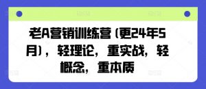老A营销训练营(更25年7月)，轻理论，重实战，轻概念，重本质-第一资源库