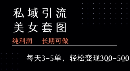 私域卖套图每天3-5单   每单利润99-2张+-第一资源库