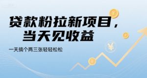 贷款粉拉新项目，当天见收益，一天搞个两三张轻轻松松【揭秘】-第一资源库