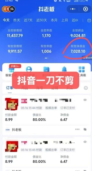 抖音短视频一刀不剪带货，不剪辑，不直播，每天发个视频，等着出单获取带货佣金-第一资源库