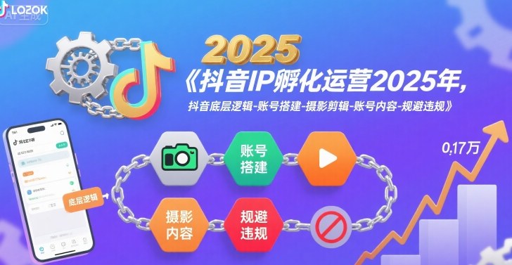 抖音IP孵化运营2025年，抖音底层逻辑-账号搭建-摄影剪辑-账号内容-规避违规-第一资源库