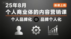 个人商业体的内容营销课25年8月，个人品牌化，品牌个人化，自媒体ip内容营销策略-第一资源库