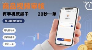 随时随地做！商品视频审核，有手机就能干，20 秒一单，单日轻松 4张+【揭秘】-第一资源库