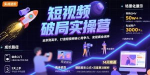 短视频破局实操营，业余到高手，打造短视频核心竞争力，实现商业闭环-第一资源库