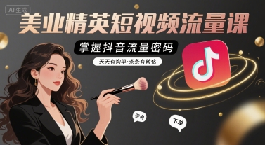 美业精英短视频流量课，掌握抖音流量密码，天天有询单，条条有转化-第一资源库