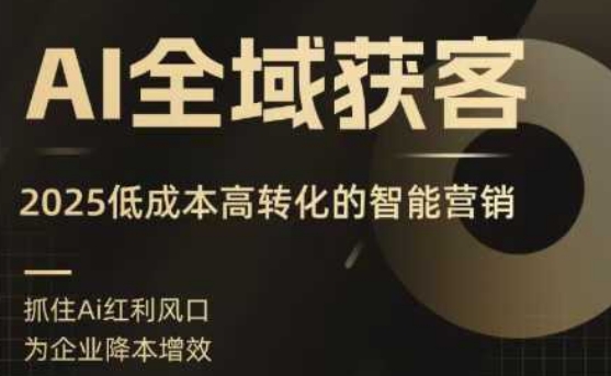 AI全域获客实训营，2025低成本高转化的智能营销，精准找客，高效营销-第一资源库