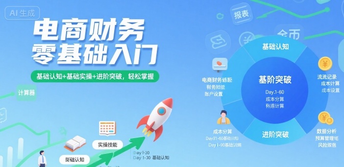 电商财务零基础入门，基础认知+基础实操+进阶突破，轻松掌握-第一资源库