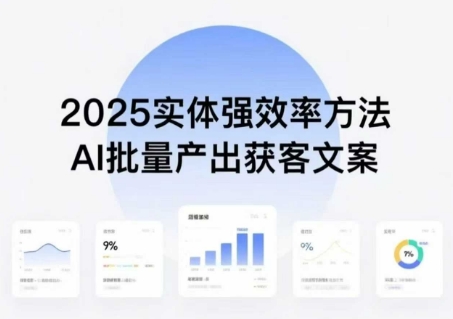 实体强效率方法：AI批量产出获客文案，2025年普通人拥抱AI，实现实体创收-第一资源库