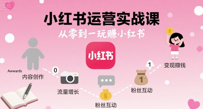 小红书运营实战课，从零到一玩賺小红书-第一资源库