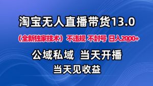 淘宝无人直播13.0，公域私域技术，不封号，不违规布局下半年旺季赛道，日入1K+（独家技术）【揭秘】-第一资源库